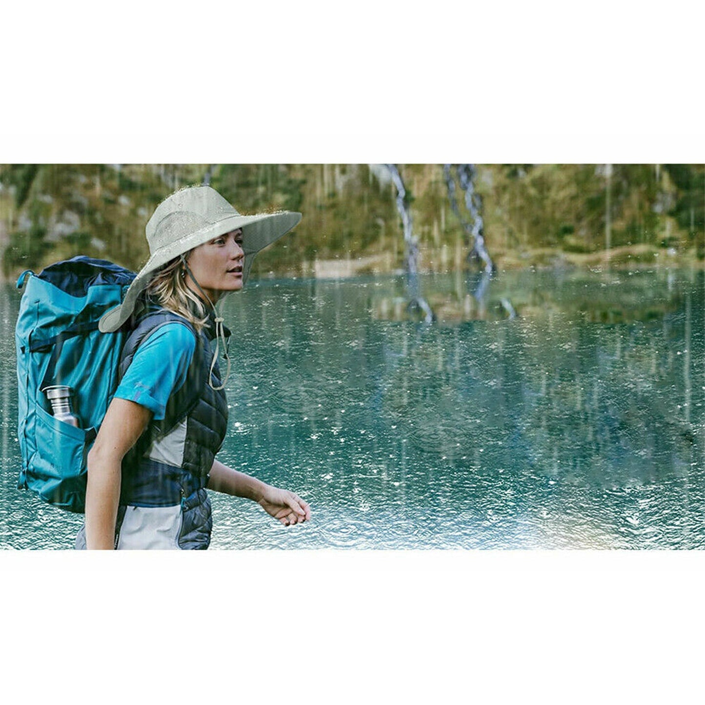 Unisex Sun Protection Hat with Neck Flap Wide Brim Outdoor Fishing Cap