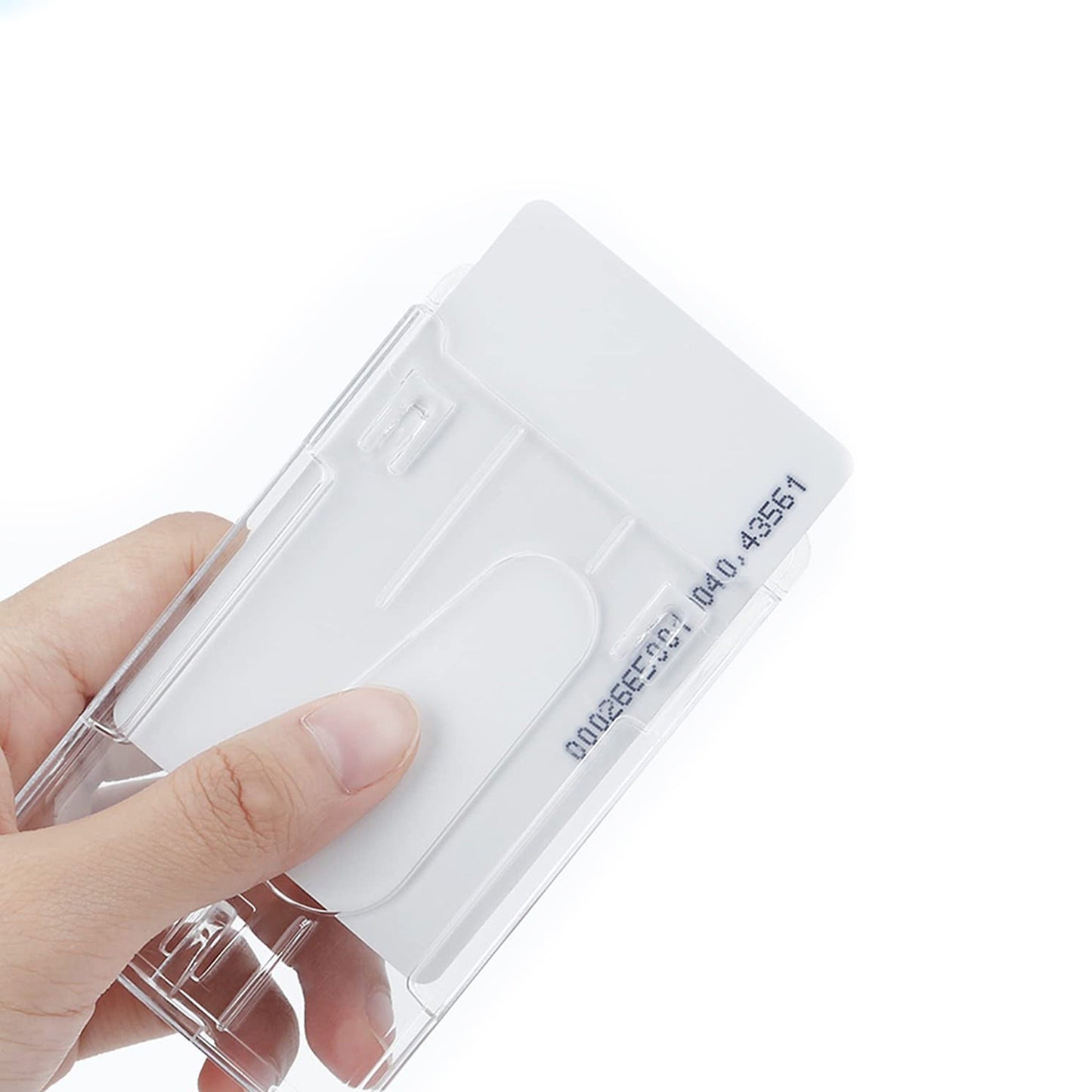 5pcs Double Side ID Card Holder Lanyard Hard Plastic Badge Business Work Pouch