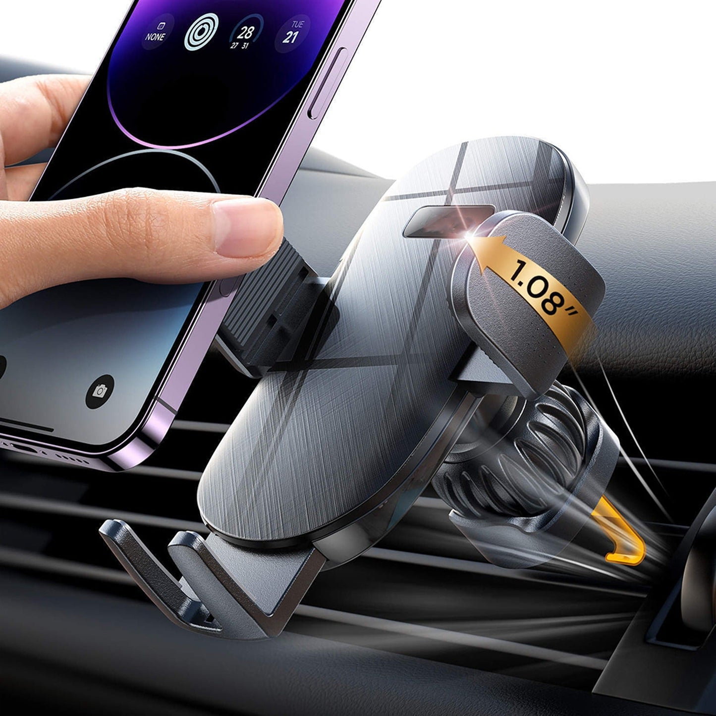 For iPhone Samsung 360 Phone Holder Mount Vent Grip Lock