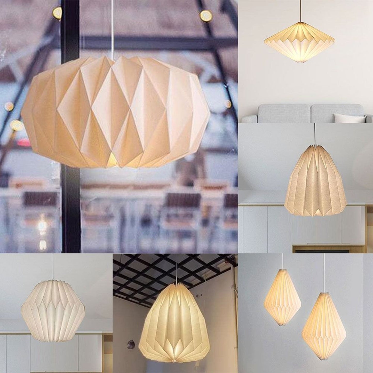 Origami Inspired Creative Pendant Ceiling Lampshade for Home Lighting