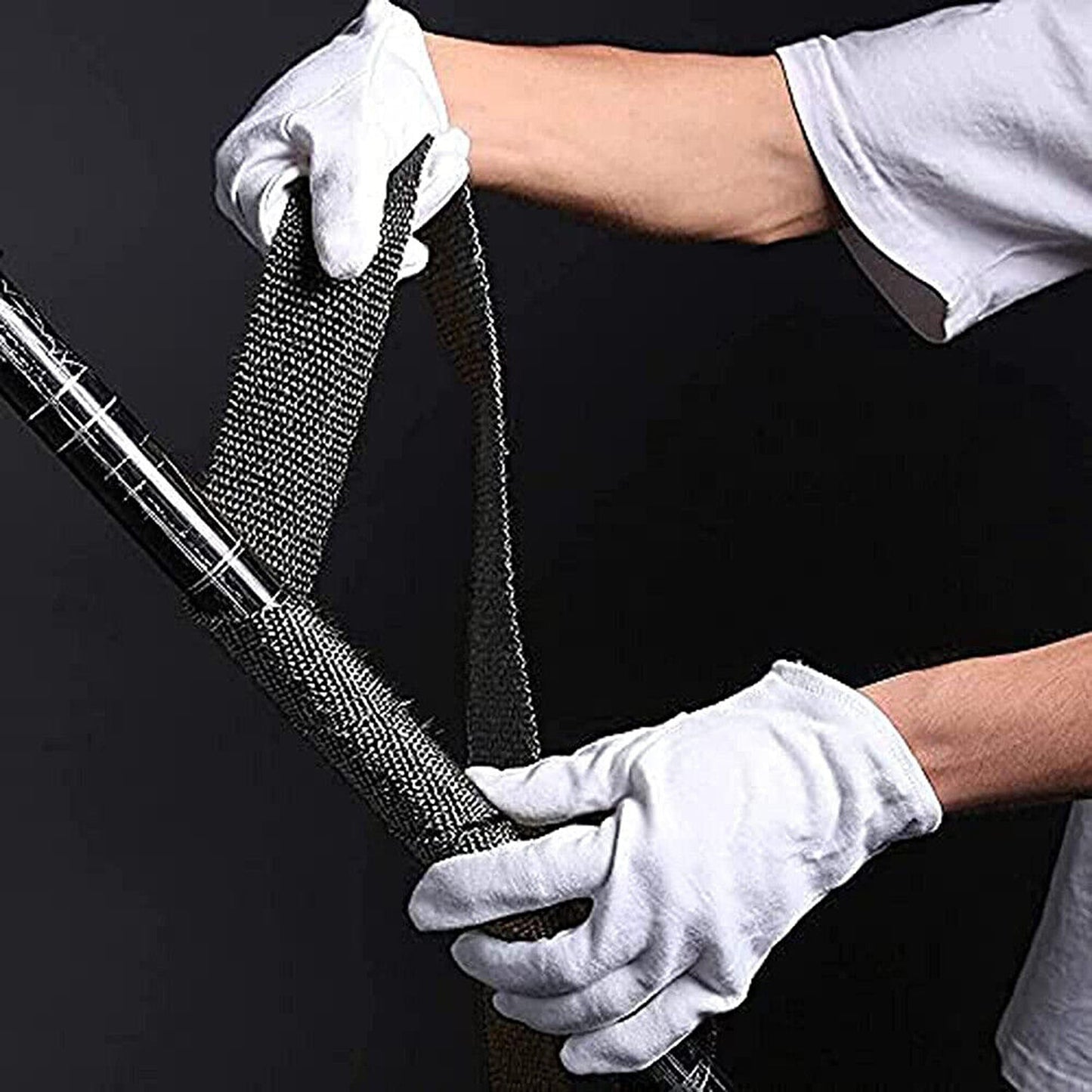 Exhaust Heat Wrap Resistant to 2000F with 10 Stainless Ties Black