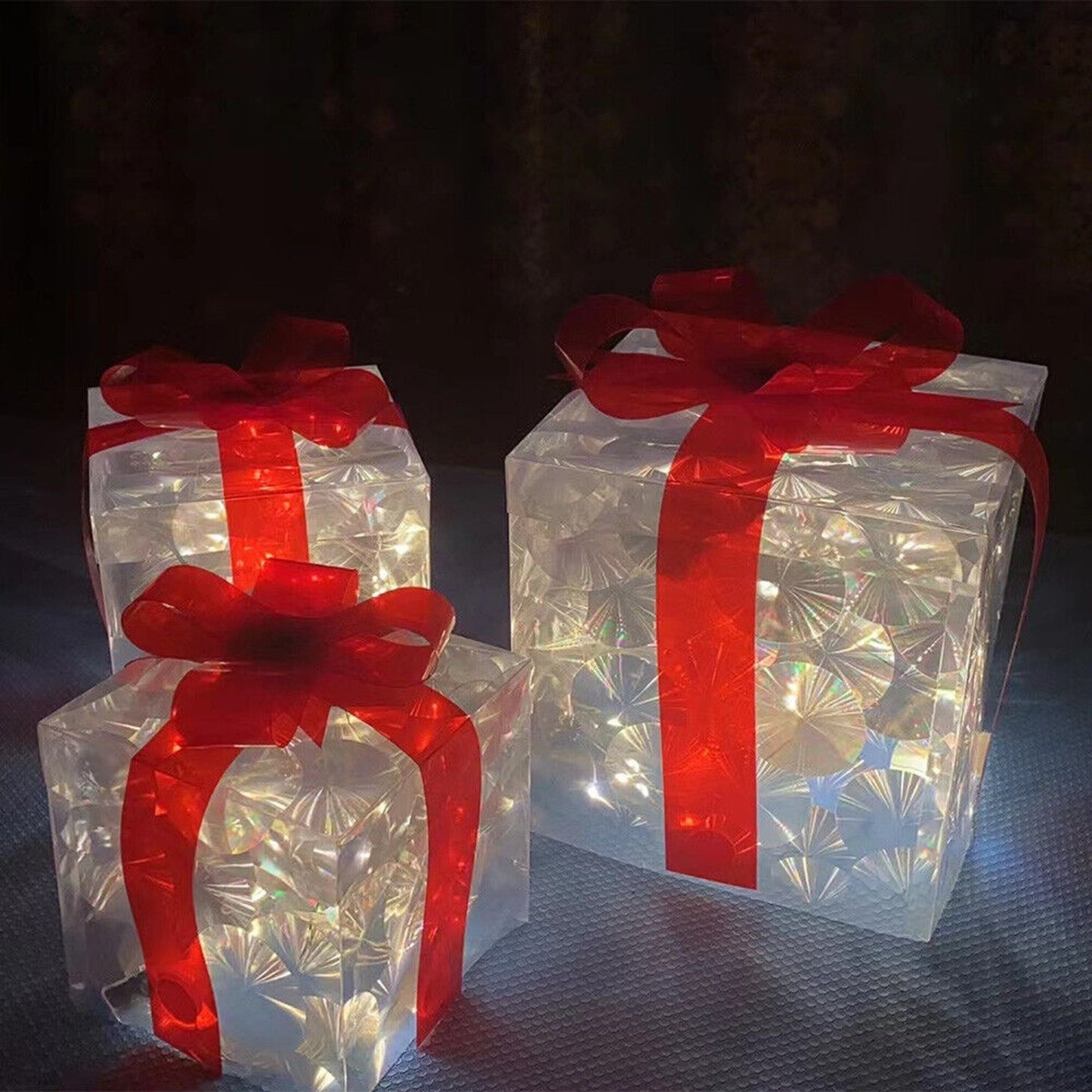 Christmas Decoration Gift Boxes with LED Light-Up Home Decor