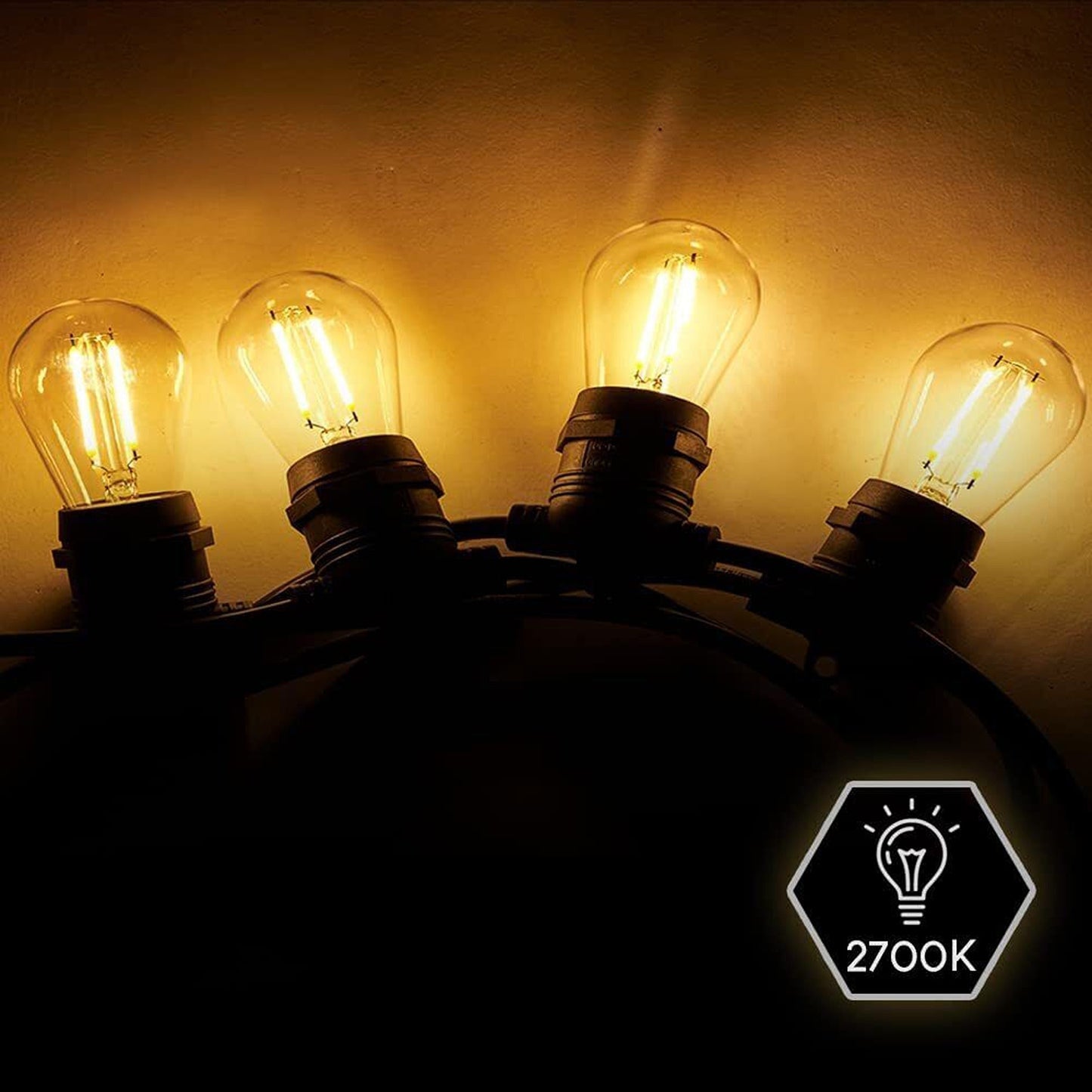 LED Festoon String Lights for Wedding Solar and Plug-In Connectable