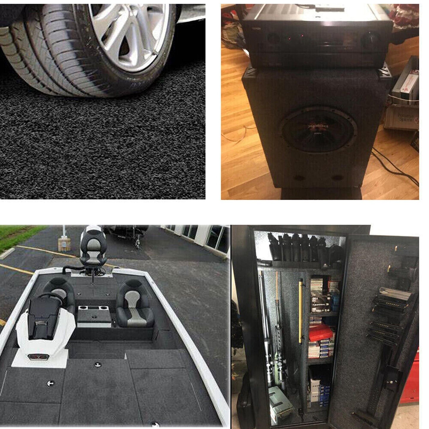 Black Automotive Grade Felt for Car and Marine Interior Carpeting