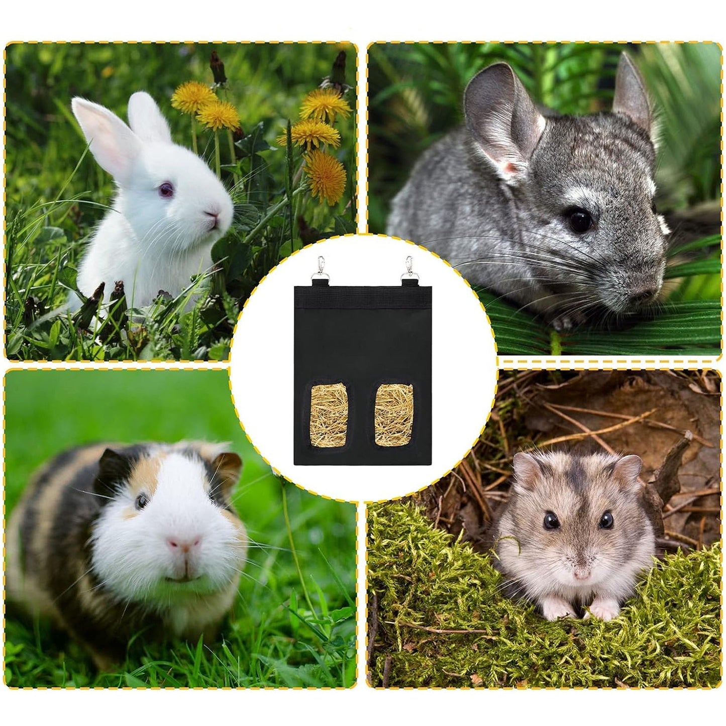 Pet Feeder Hanging Pouch for Rabbit and Guinea Pig Hay Bag