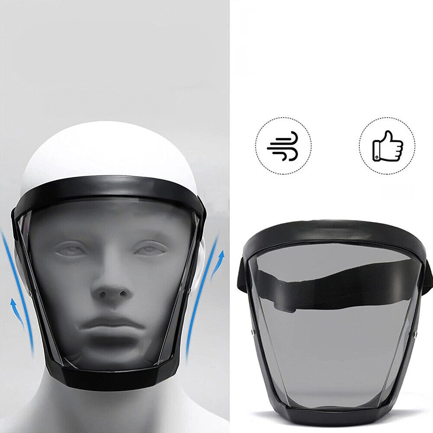 Adult Full Face Shield Mask Super Protective Anti-Fog Design