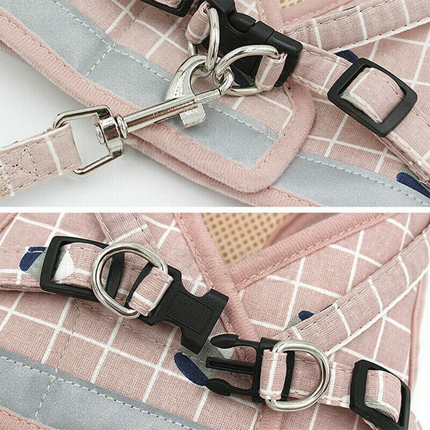 Pink Pet Vest with Adjustable Mesh Dog Cat Walking Harness