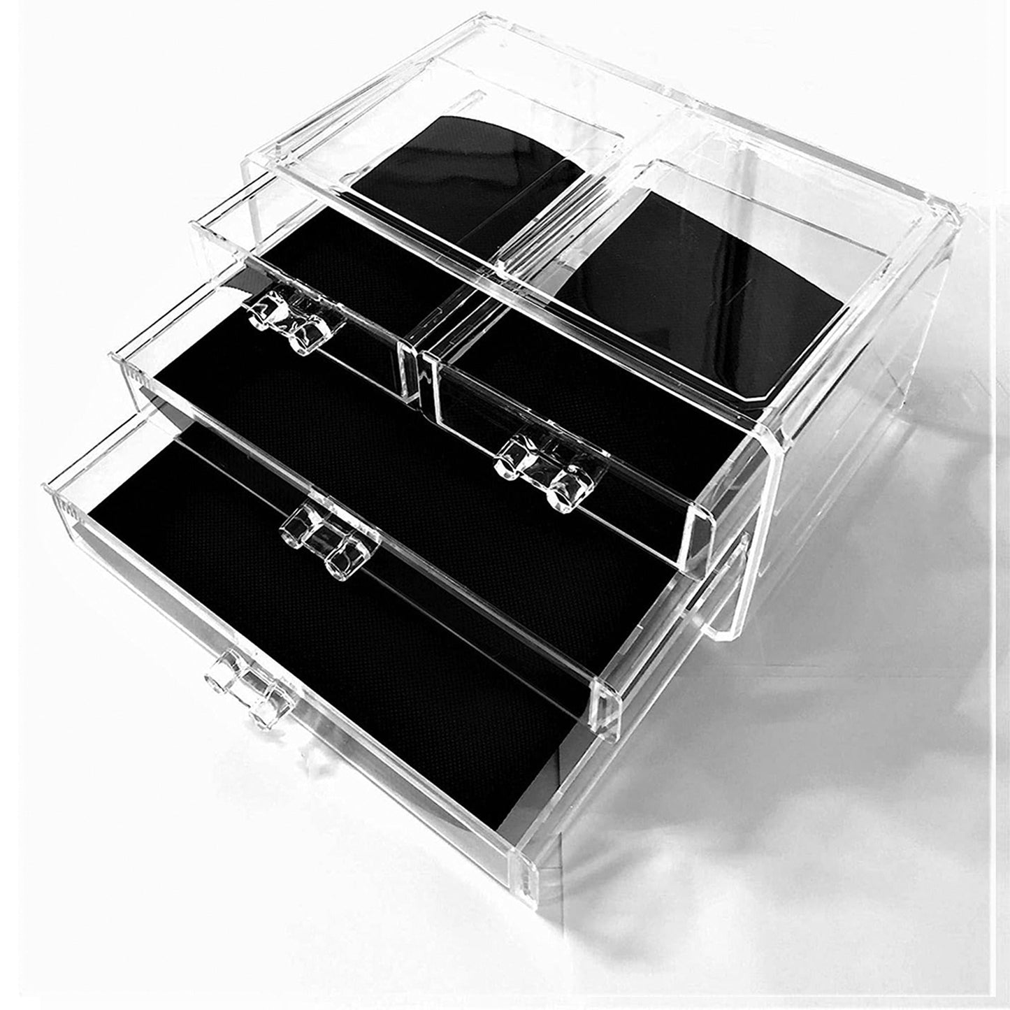Jewellery Storage Organizer Clear Acrylic Makeup Holder Box 4 Drawer