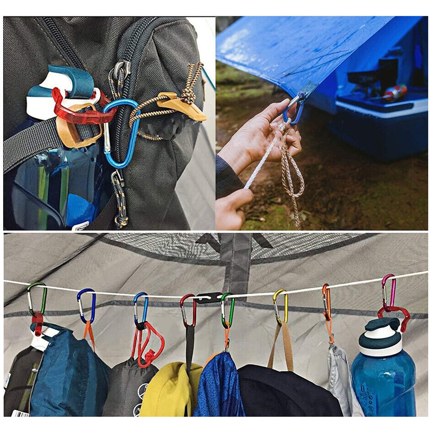 Colored Aluminum Carabiner Clips Snap Hooks for Keychains and Hiking