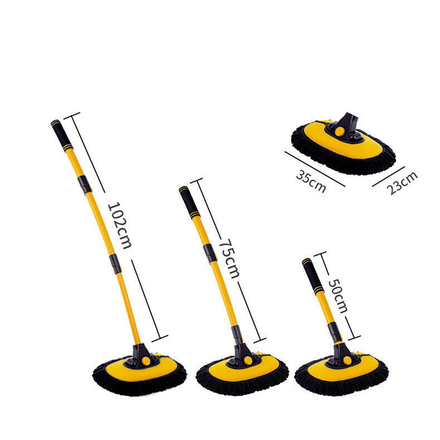 Long Handle Car Wash Brush with Special Mop for Roof and Window Cleaning