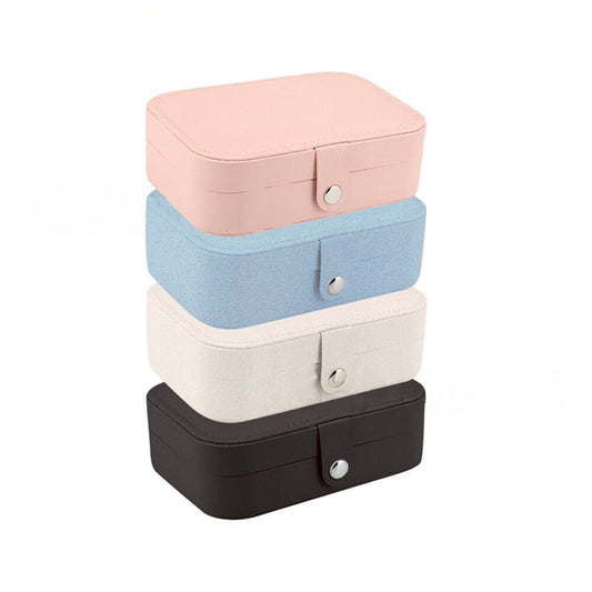 Travel-Sized Portable Leather Jewelry Box Organizer