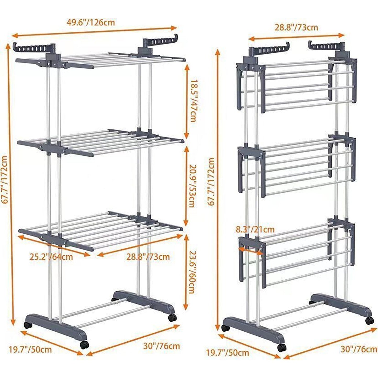 Portable Heavy-Duty Clothes Dryer Foldable Airer Laundry Drying Rack