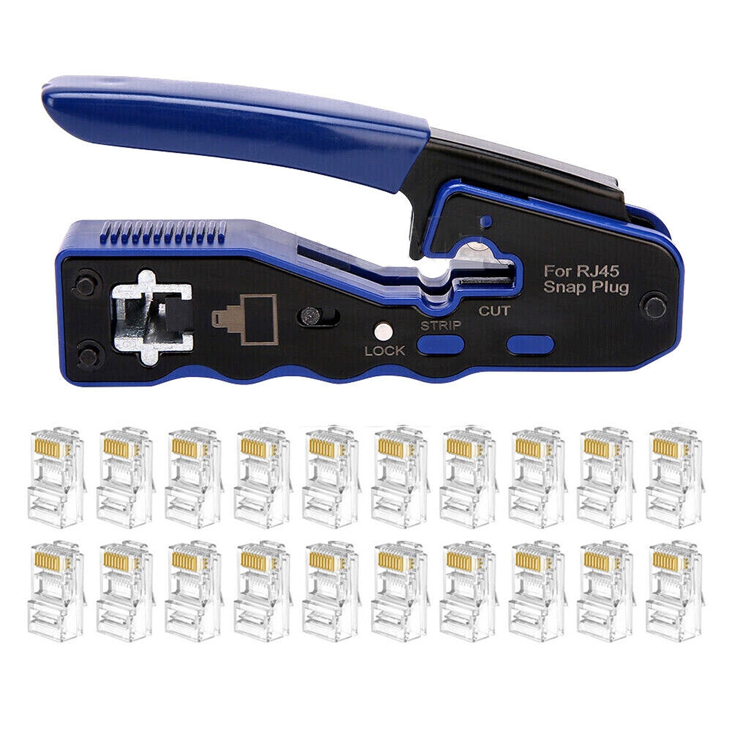 Network Crimper Tool RJ45 Pass Through Cable Connector
