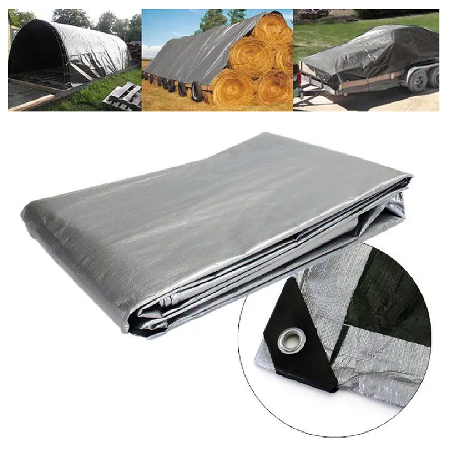 Heavy Duty Sun Blocked Canvas Tarpaulin Poly Tarps for Camping