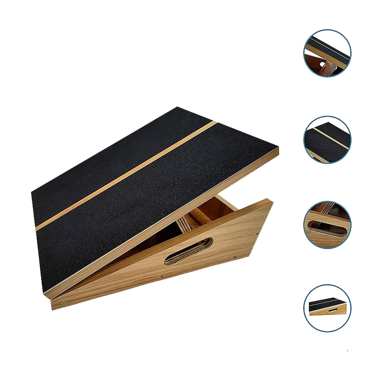 Adjustable Incline Wooden Exercise Board with Non-Slip Surface