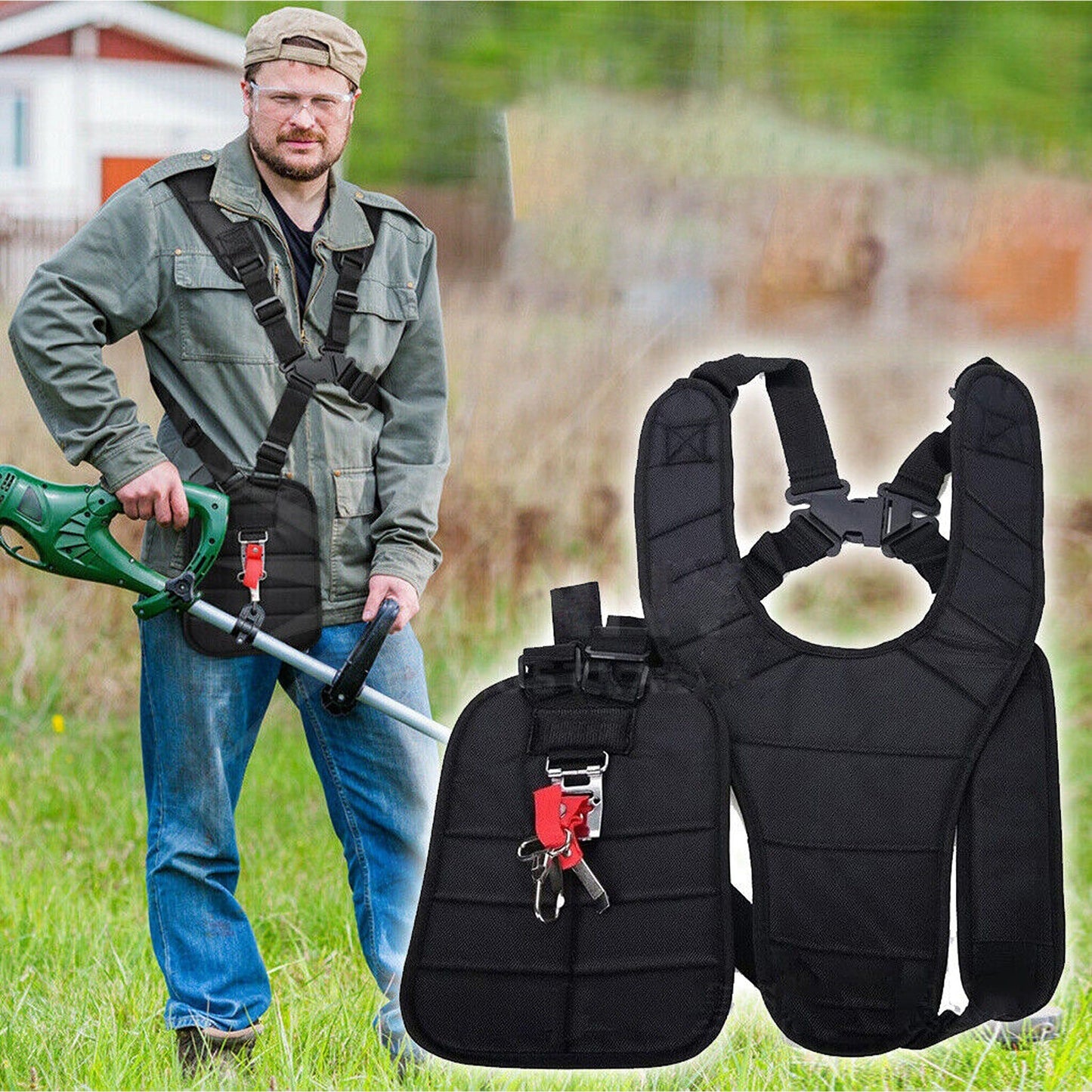 Harness for Trimmers Double Shoulder Strap for Brushcutter Whipper Snipper