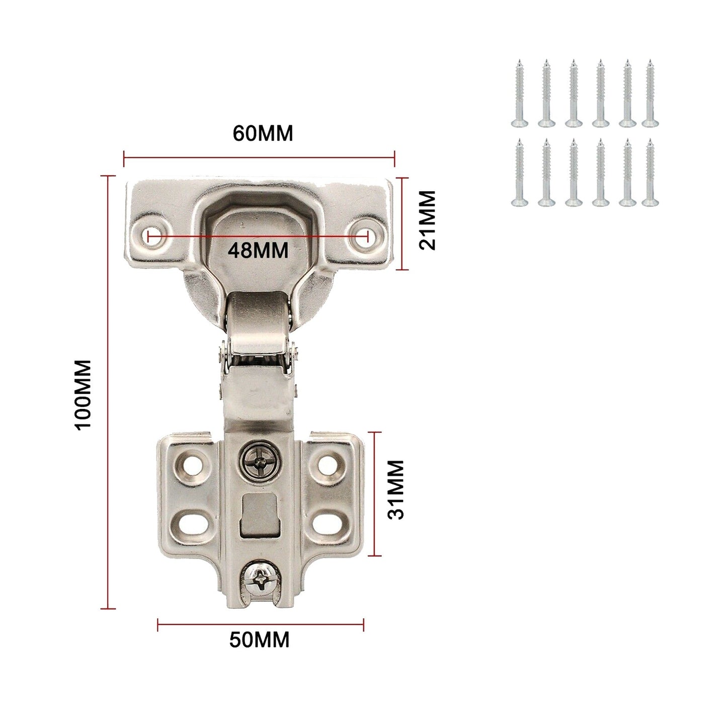Soft Close Half Overlay Cabinet Door Hinge for Cupboard Wardrobe