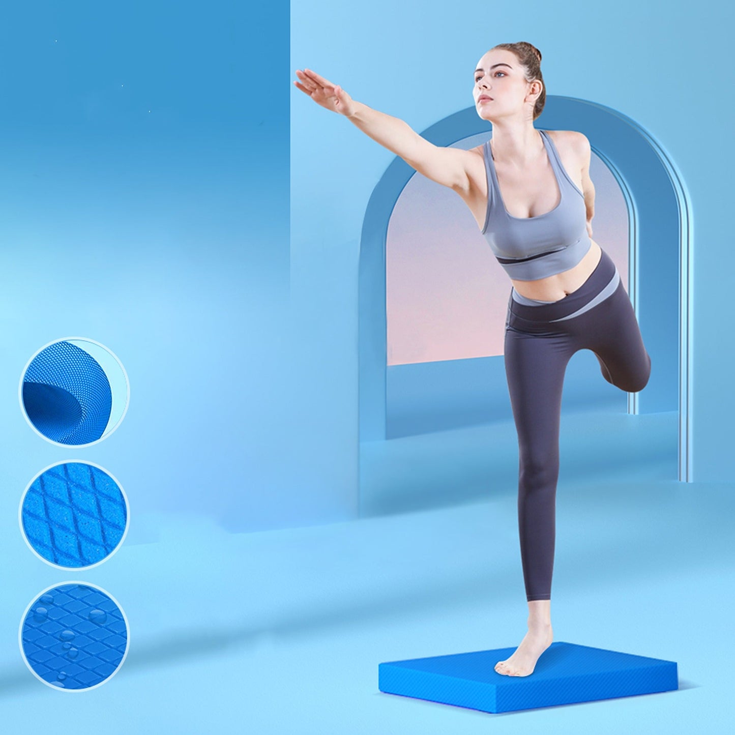 Yoga Balance Foam Pad Thickened TPE Mat for Exercise and Physical Therapy