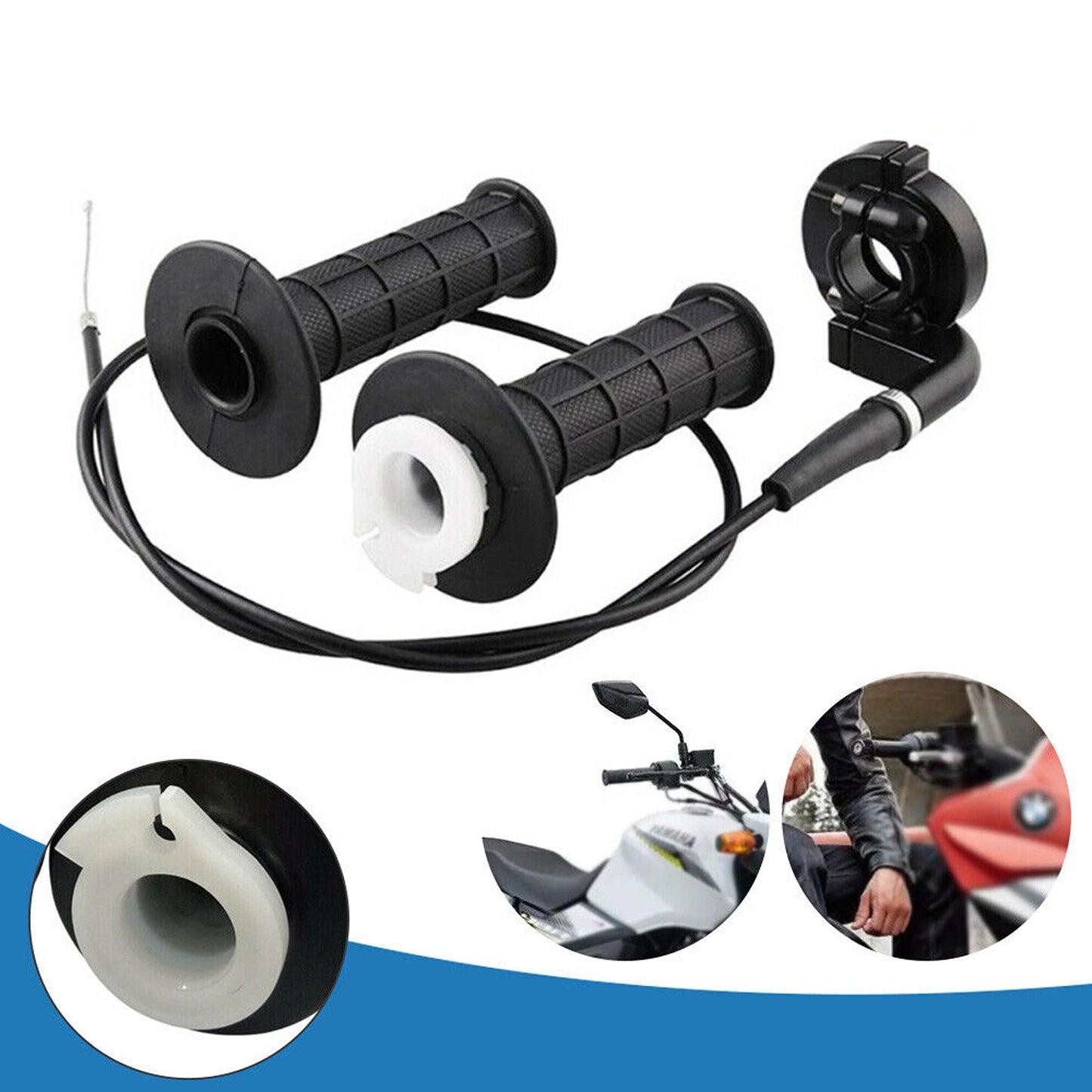 110cc 125cc ATV Dirt Bike Twist Throttle Cable with Grips for Outdoor Racing