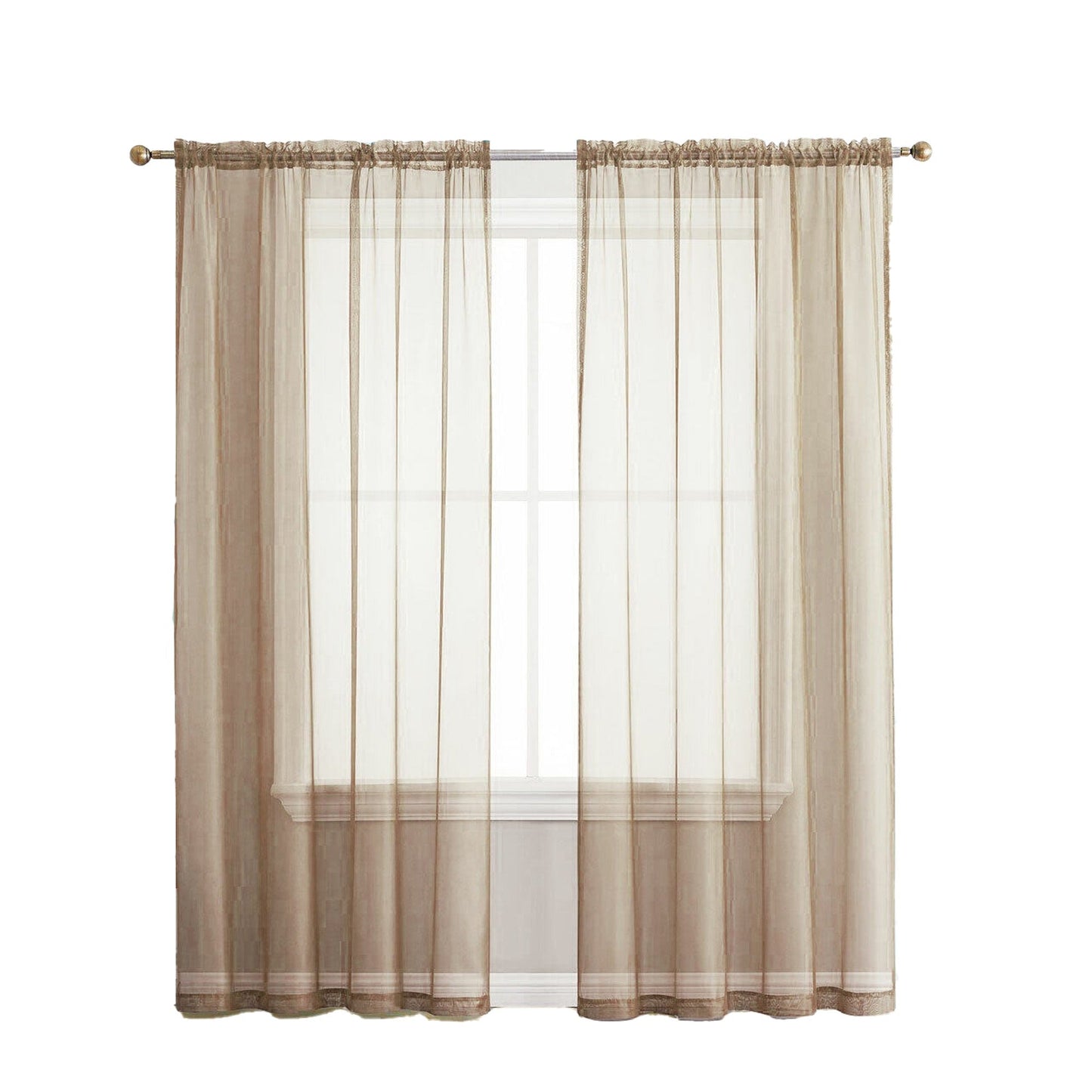 Organza Voile Sheer Curtain with Rod Pocket for Window Draping