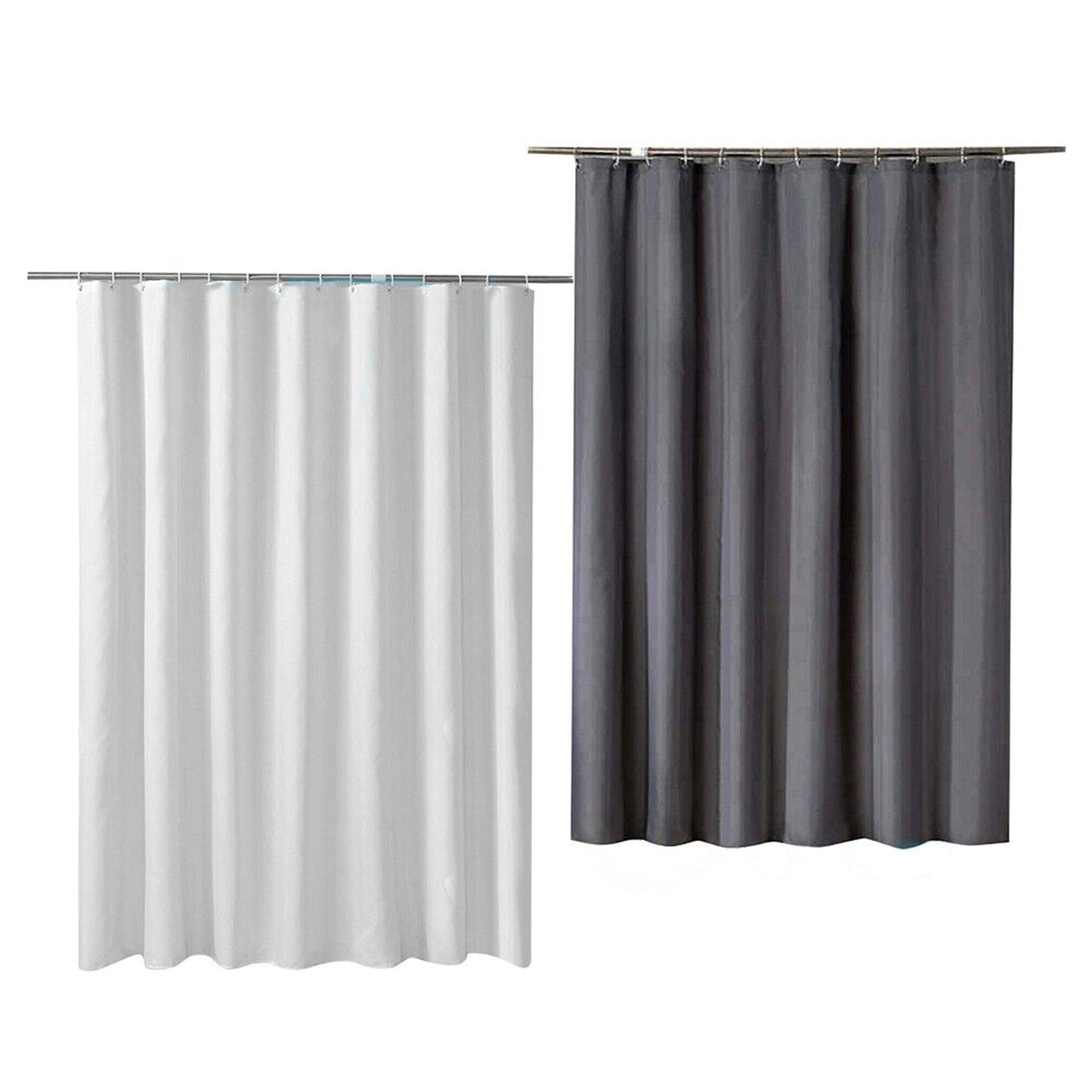 Waterproof Shower Curtain with Hooks and Weighted Hem 180x200cm