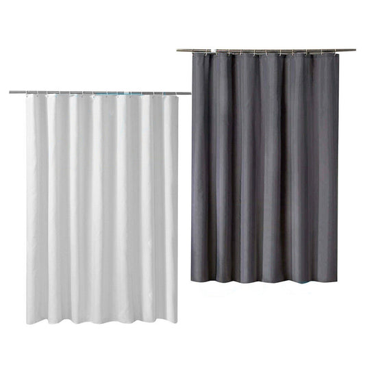 Waterproof Shower Curtain with Hooks and Weighted Hem 180x200cm