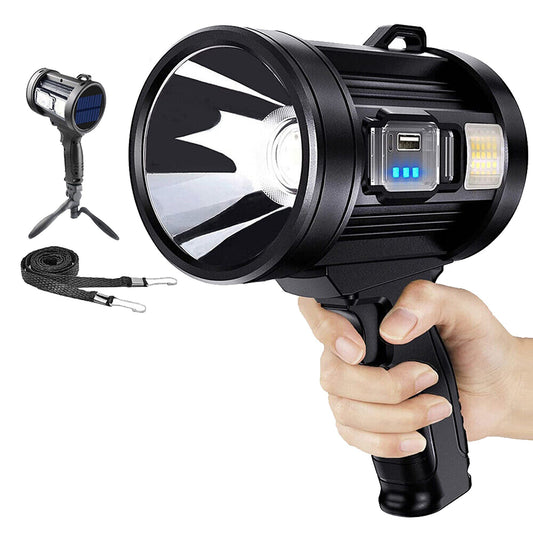 Handheld Rechargeable LED Searchlight with 400000LM and Side Light