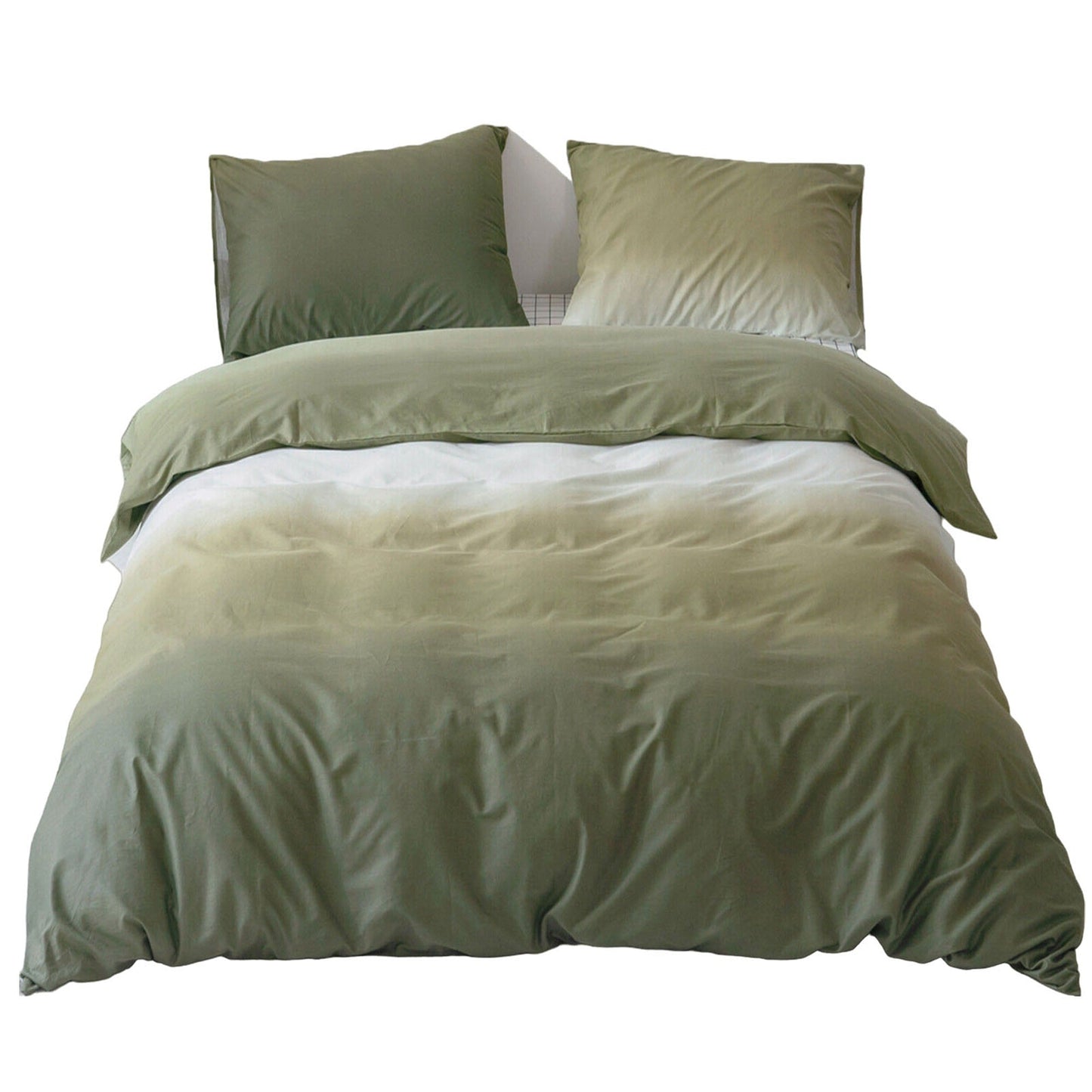 Gradient Brown Quilt Duvet Cover Set Bedding for Queen King Size