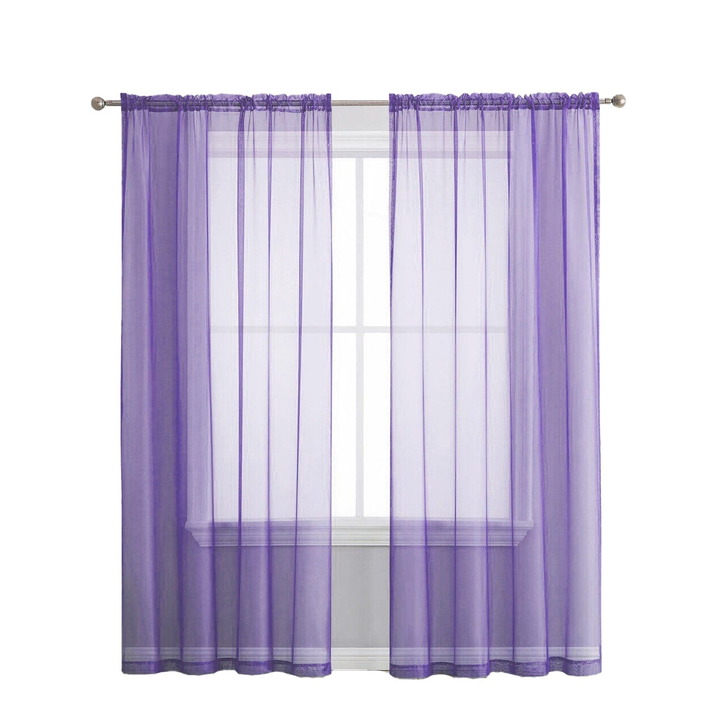 Organza Voile Sheer Curtain with Rod Pocket for Window Draping