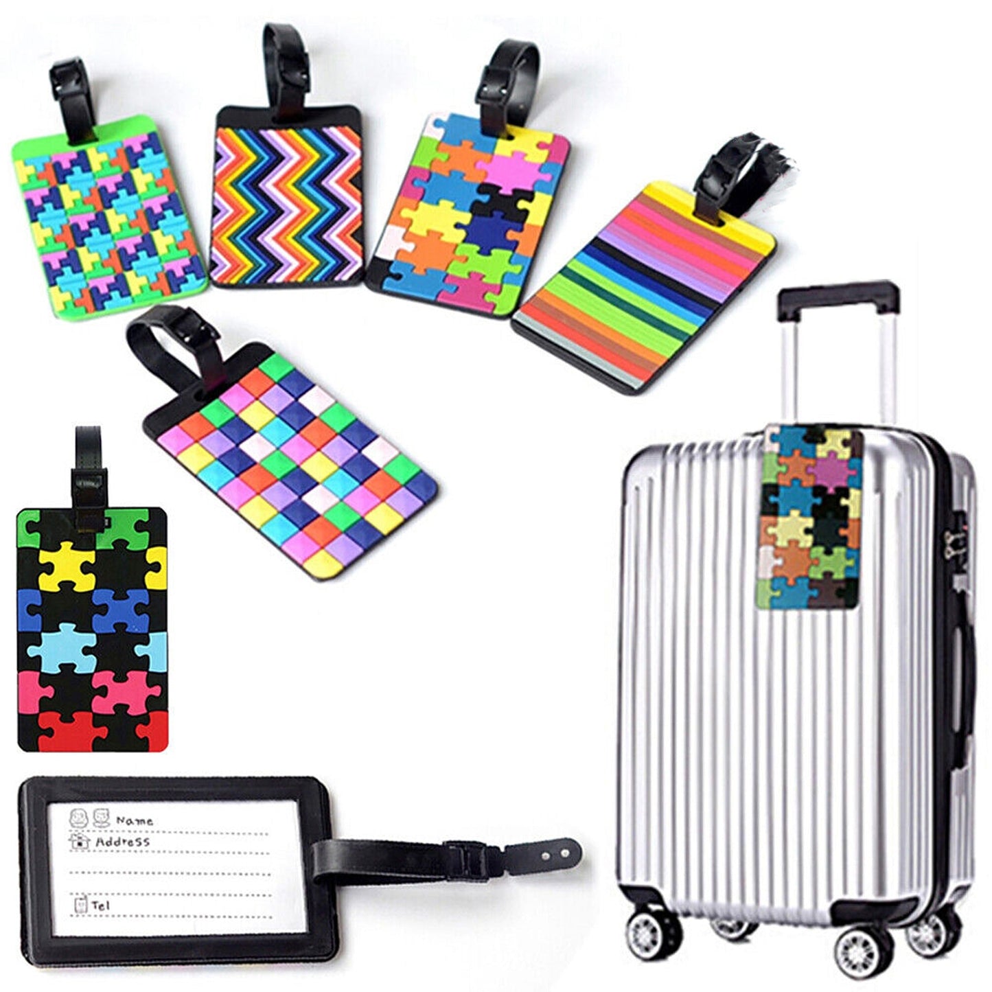 3pcs Plastic Luggage Tags for Travel ID Address Label