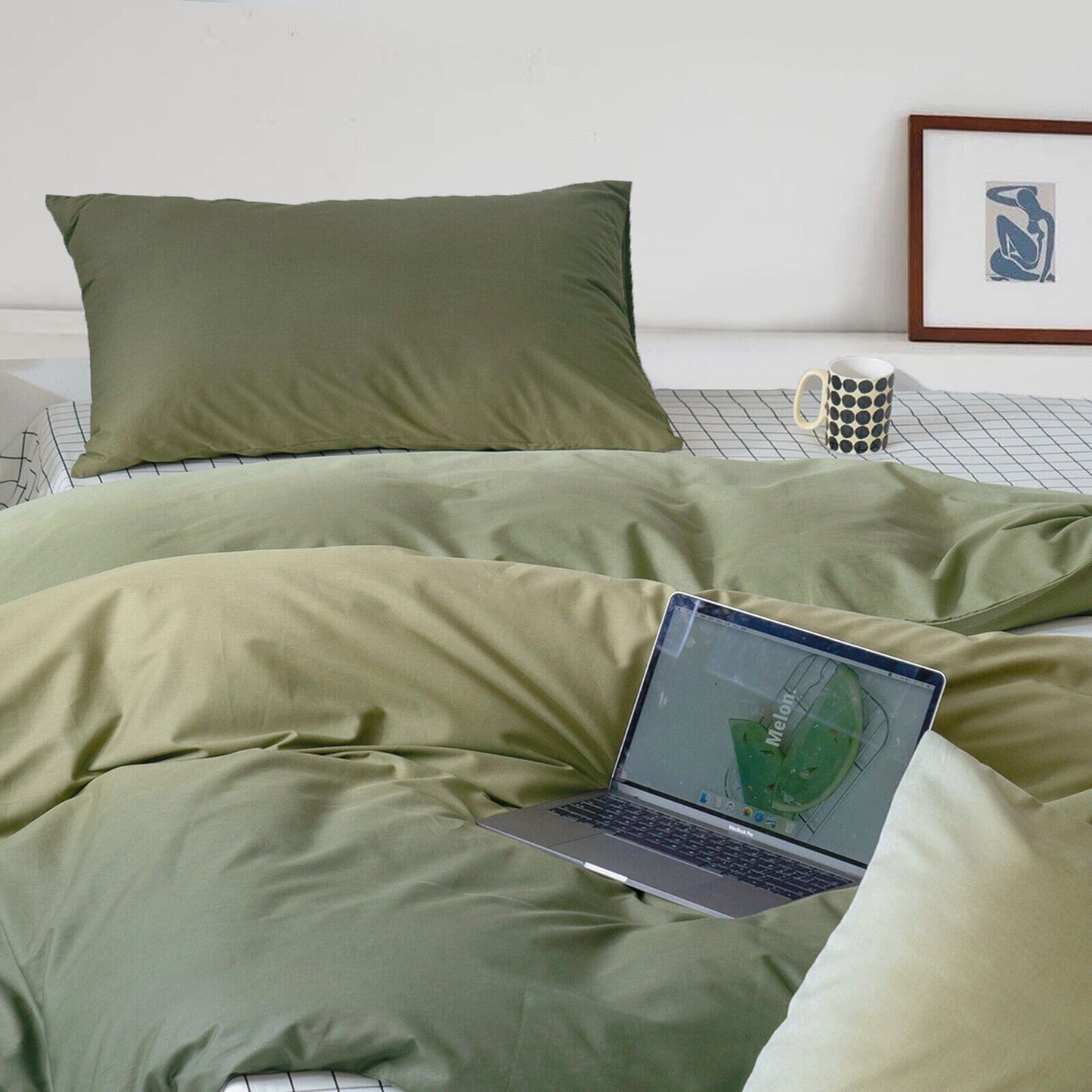 Gradient Brown Quilt Duvet Cover Set Bedding for Queen King Size