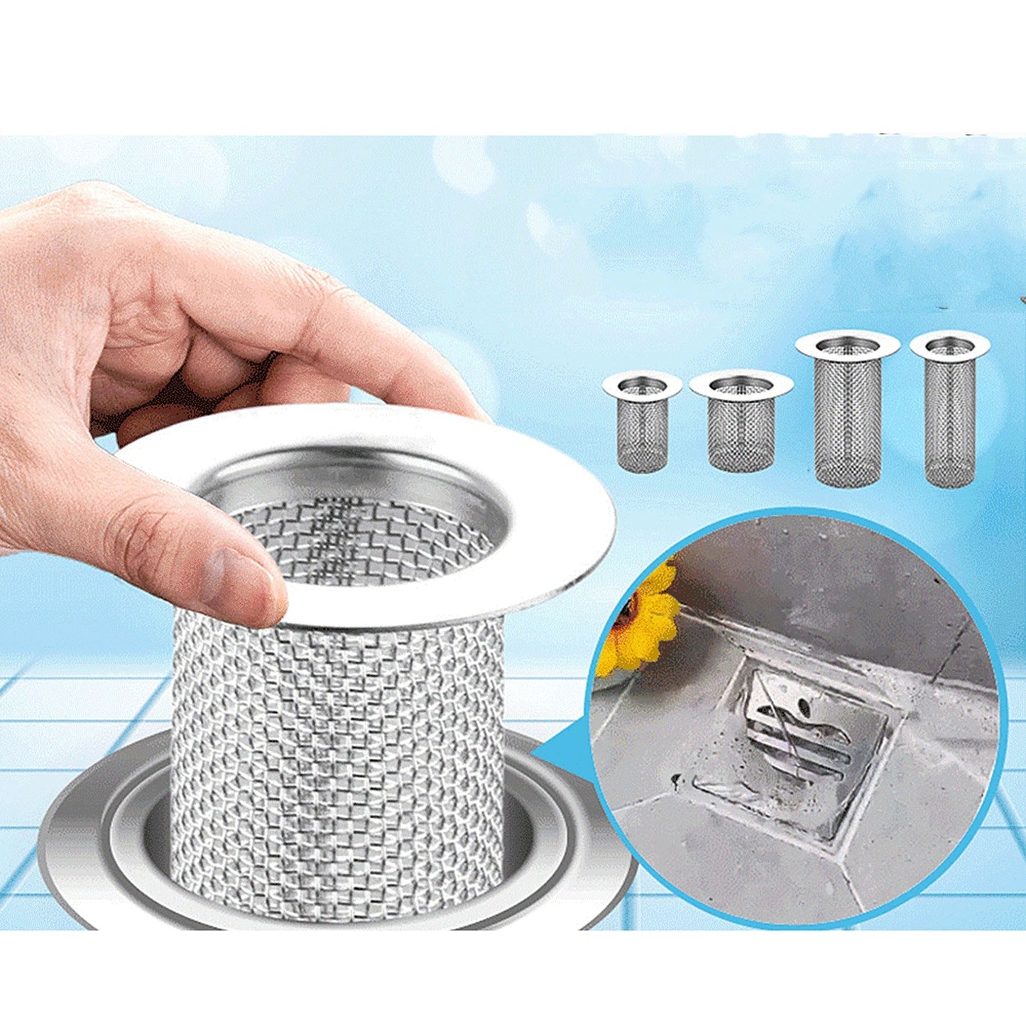Anti-Blocking Drain Filter Hair Catcher for Bathroom Floor