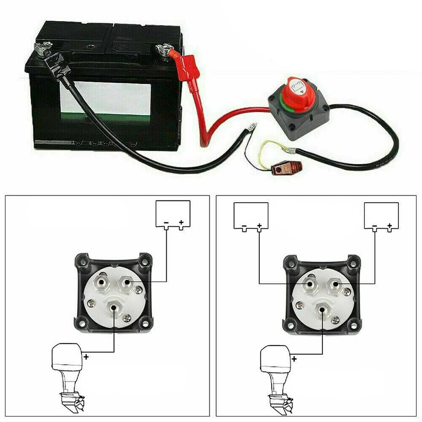 Dual Battery Master Isolator Switch for Marine Truck and Caravan