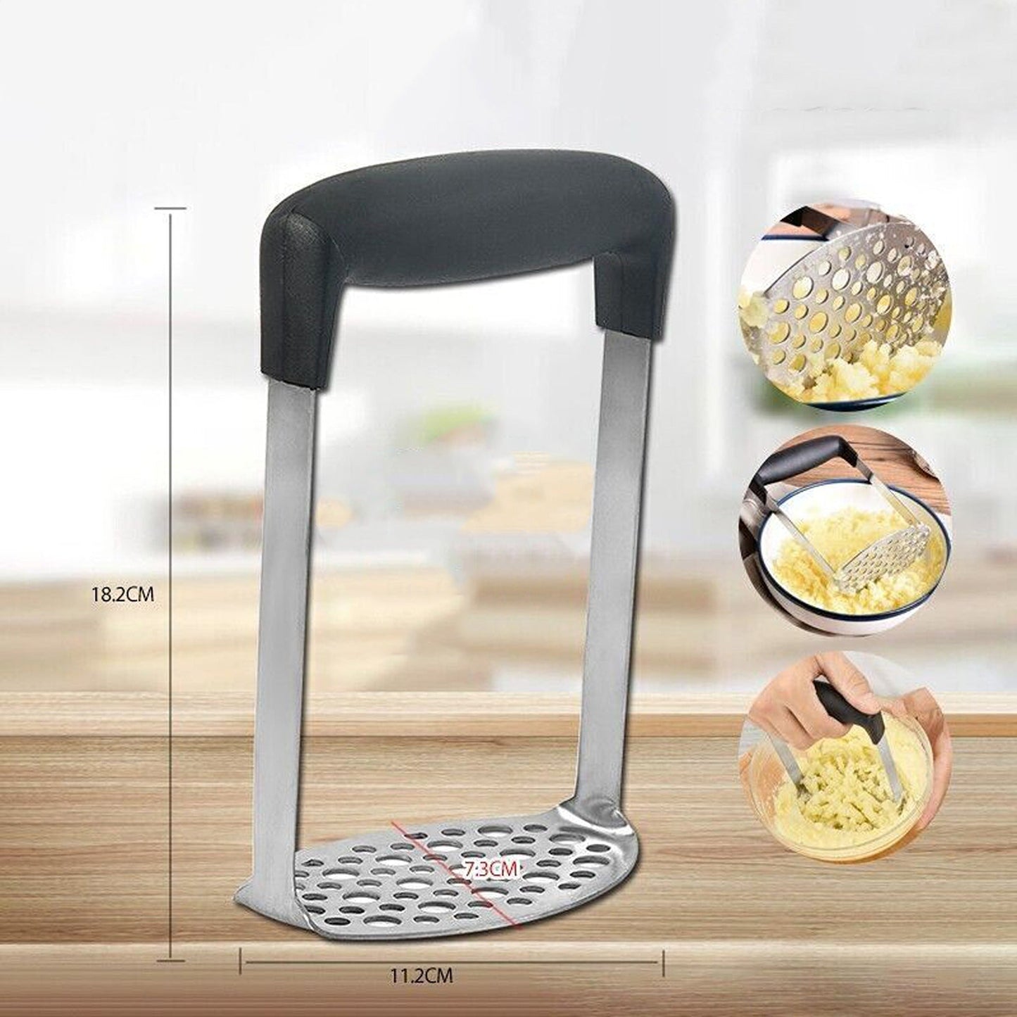 Heat Resistant Stainless Steel Potato Masher and Vegetable Press