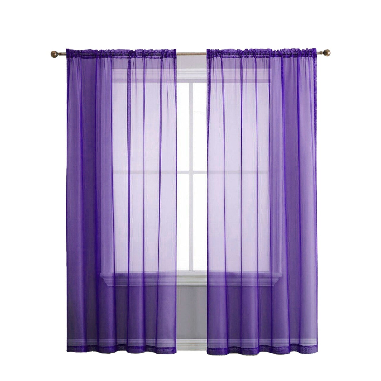 Organza Voile Sheer Curtain with Rod Pocket for Window Draping