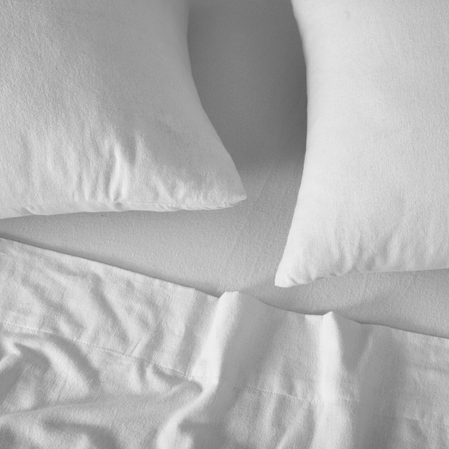 Silver Cotton Flannelette Sheets Set with Standard Pillow Case Single Double Queen King