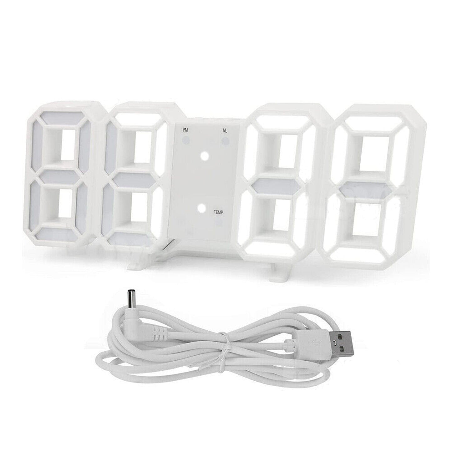 Table Desktop Home Decor Digital Wall Clock Alarm Date Temperature