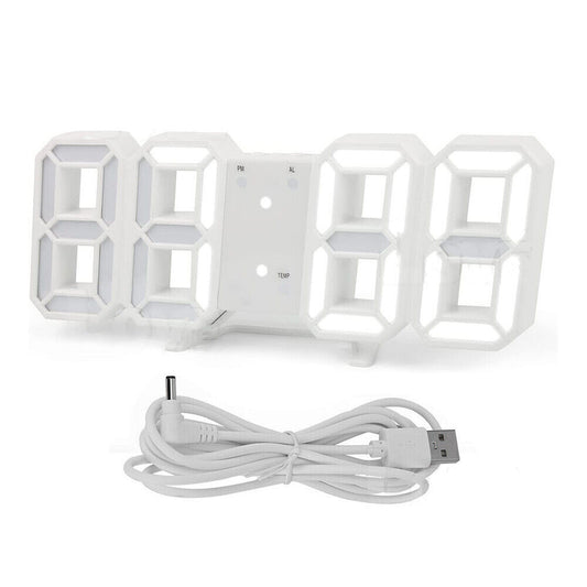 Table Desktop Home Decor Digital Wall Clock Alarm Date Temperature