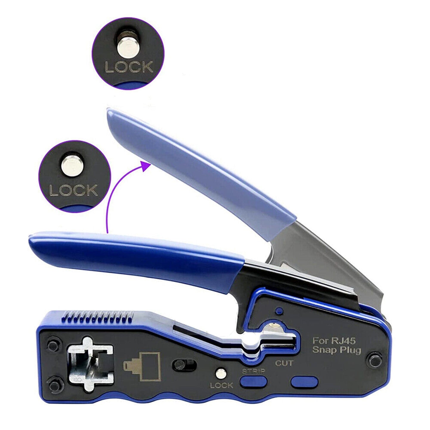 Network Crimper Tool RJ45 Pass Through Cable Connector