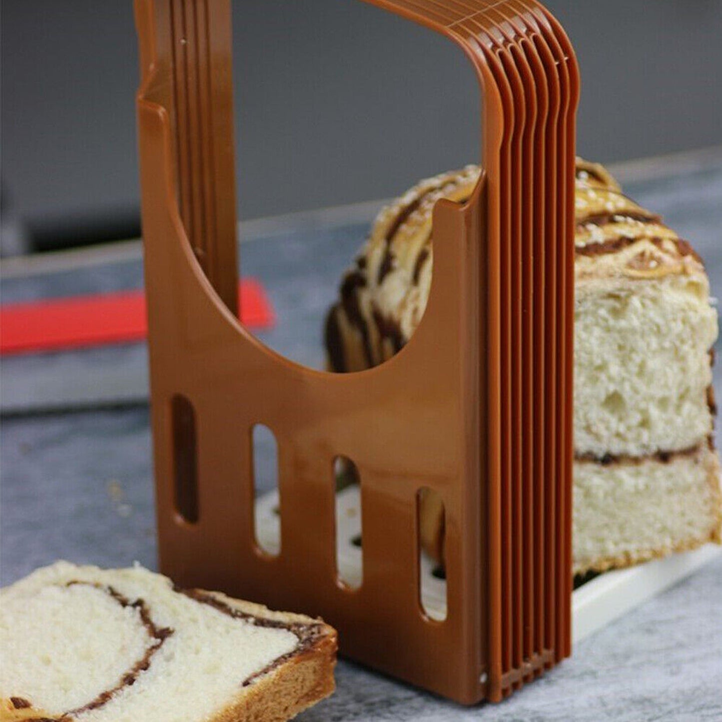 Foldable Bread Slicing Guide with Toast Cutter