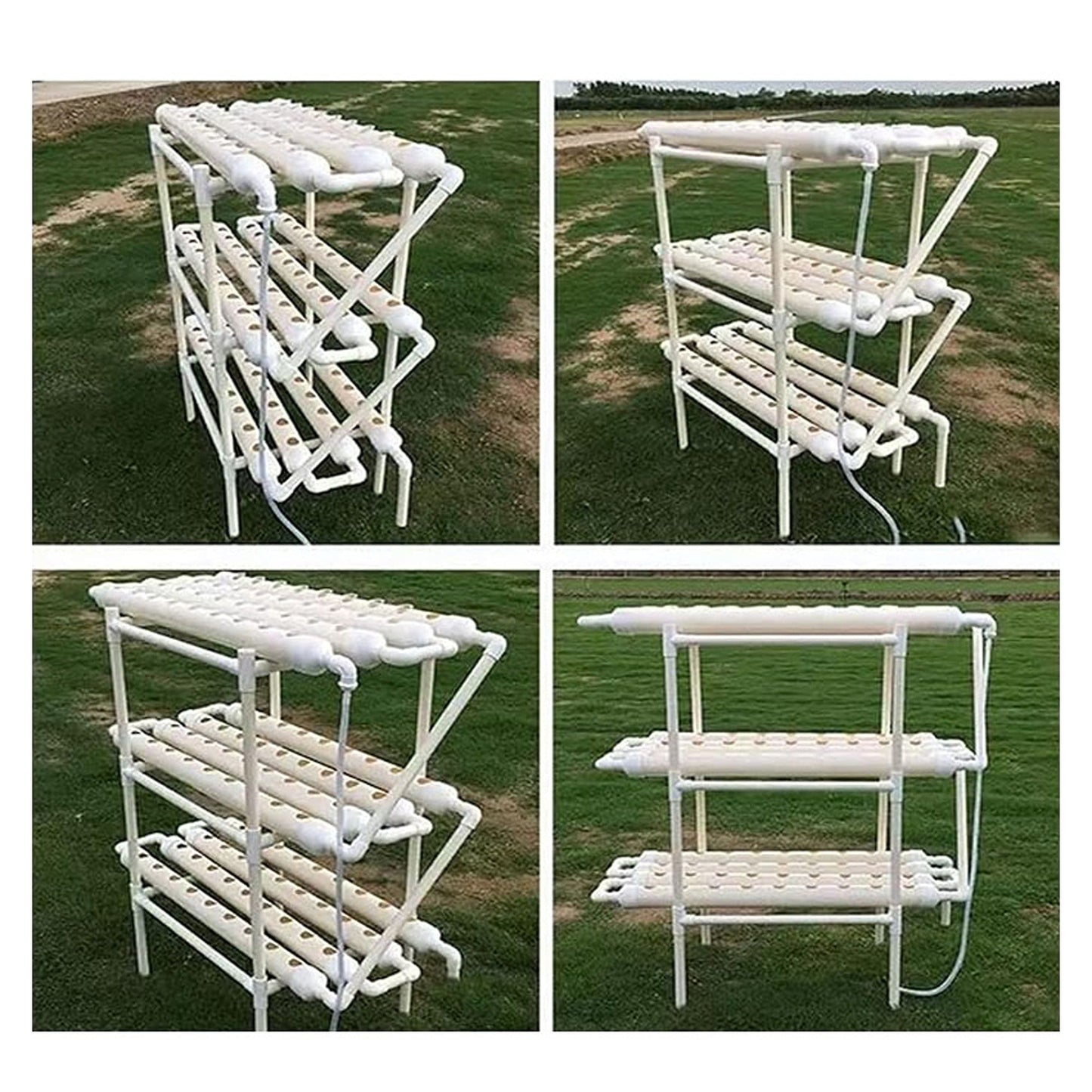 Home PVC Hydroponic Growing System with 108 Plant Sites and Water Pump