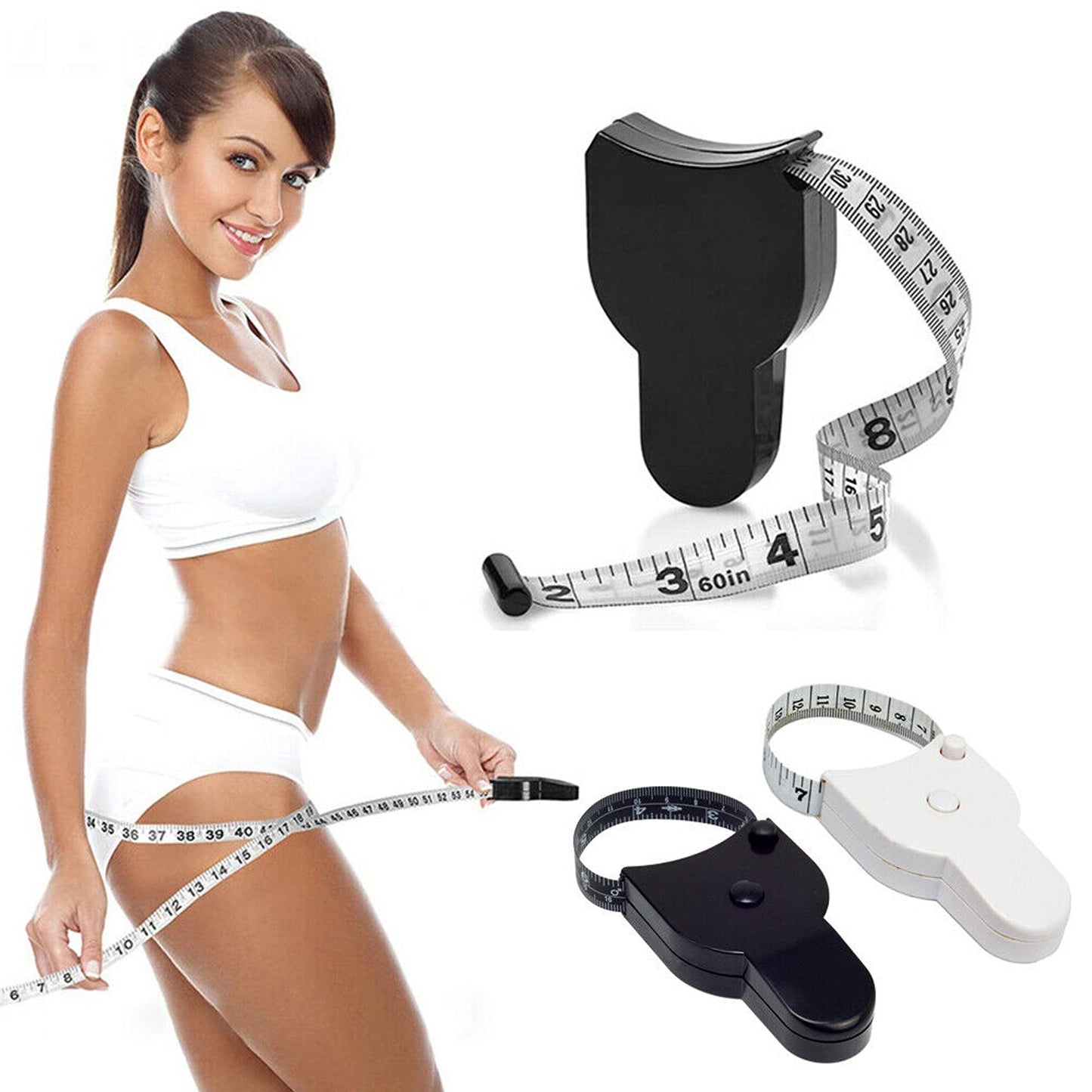 Retractable Tape Measure Accurate Fitness Body Ruler 150cm Caliper