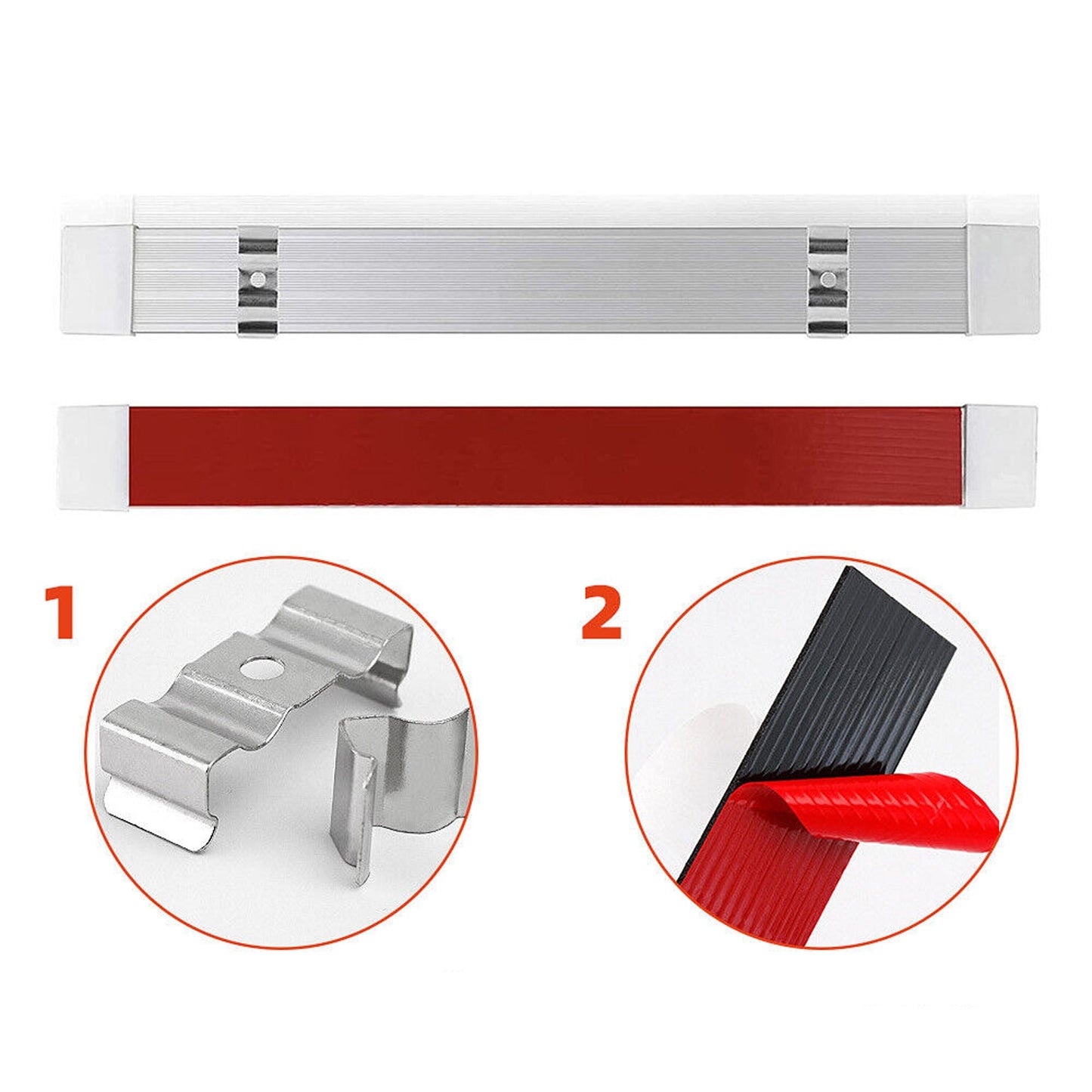 4pcs 12V LED Strip Lights for Car Interior Caravan Boat White Lamp