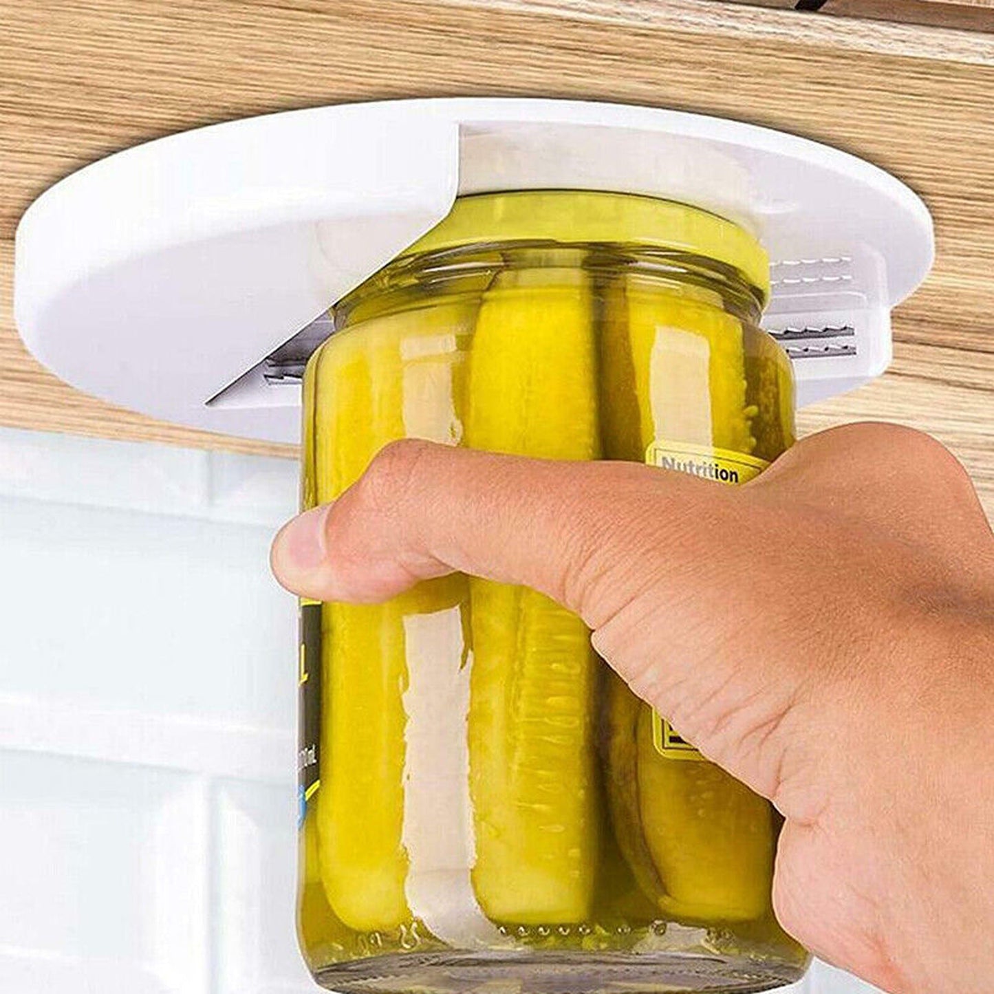 Under Cabinet Multi-Use Jar Opener and Bottle Lid Gripper for Kitchens