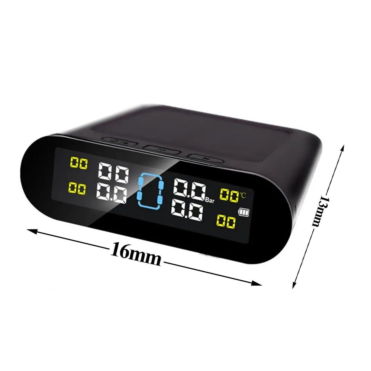 Solar-Powered Tyre Pressure Monitoring System for Cars with External Sensors