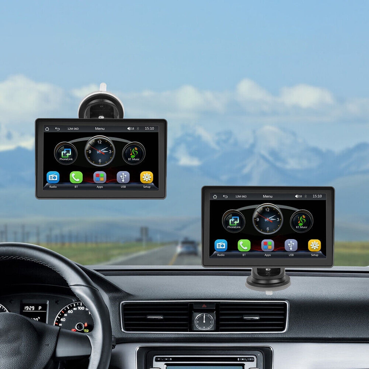 7in Touch Screen Portable Car Radio with Wireless Apple Carplay and Android Auto