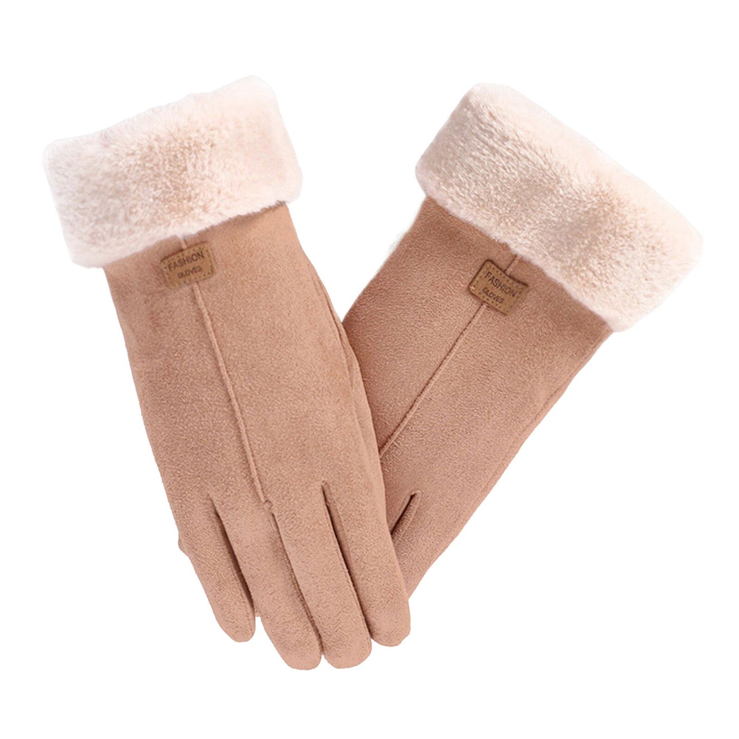 Women Thermal Sheepskin Winter Gloves Touch Screen Compatible Windproof and Warm