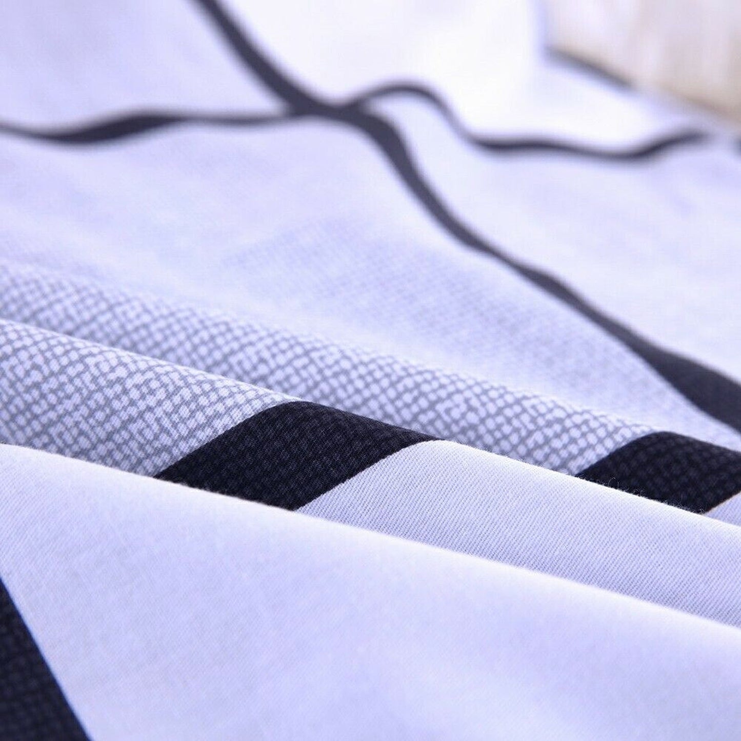 Checked Cotton Quilt Duvet Cover Set for Single to King Size Beds