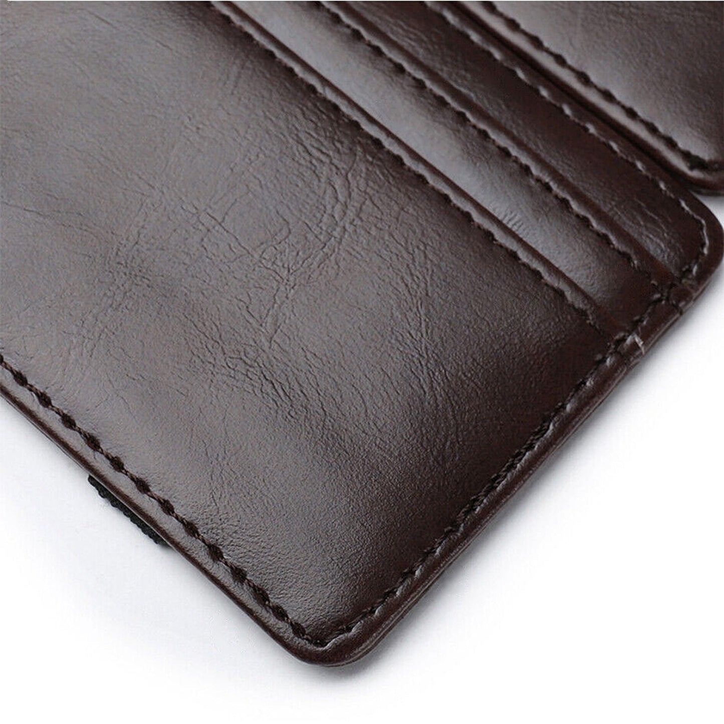 Slim RFID Blocking Leather Wallet with Magic Flip and Money Clip