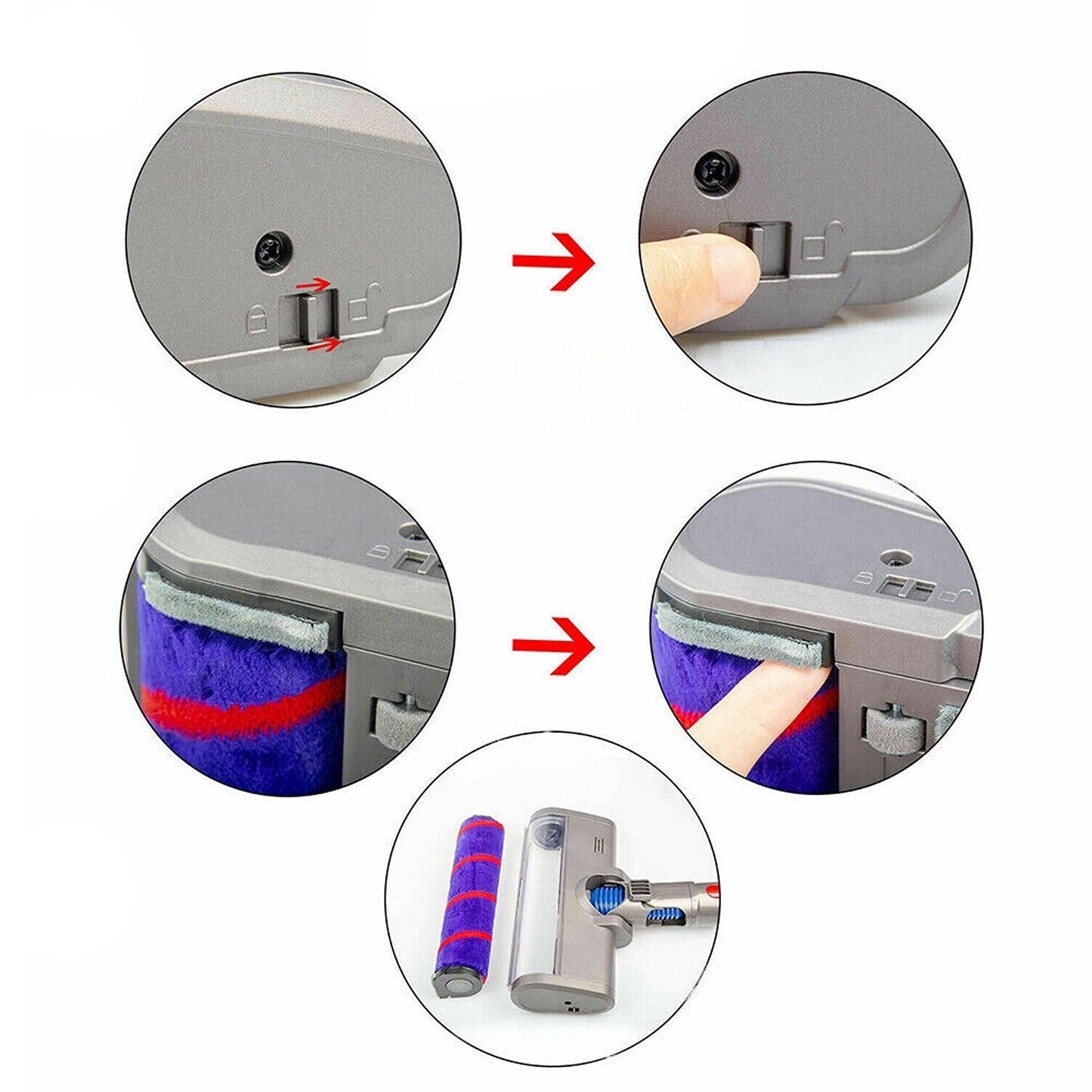 Soft Roller Cleaner Head with 4 LEDs for Dyson Vacuum V7 V8 V10 V11
